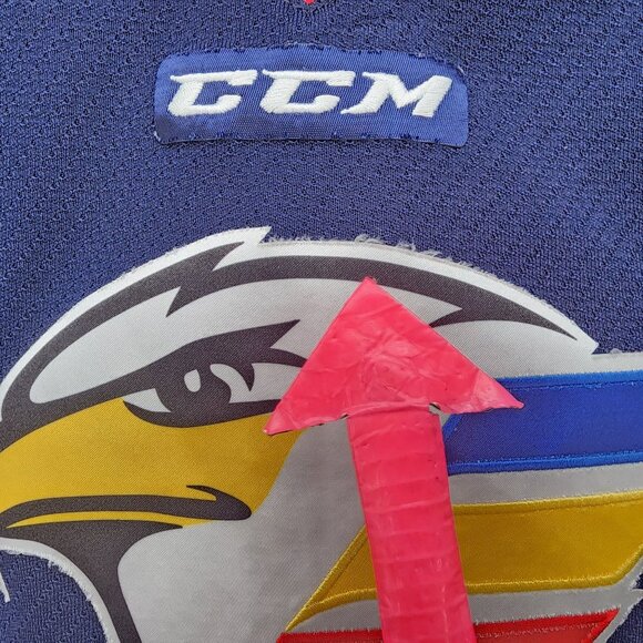 CCM ECHL Colorado Eagles Youth S/M Jersey Hockey 15 Years 2003 - 2018 Blue Mesh - Picture 8 of 12